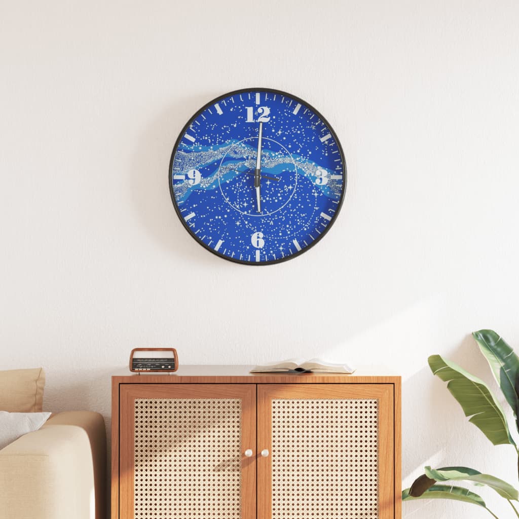 Wall Clock with Luminous Scales and Pointers Blue 30 cm