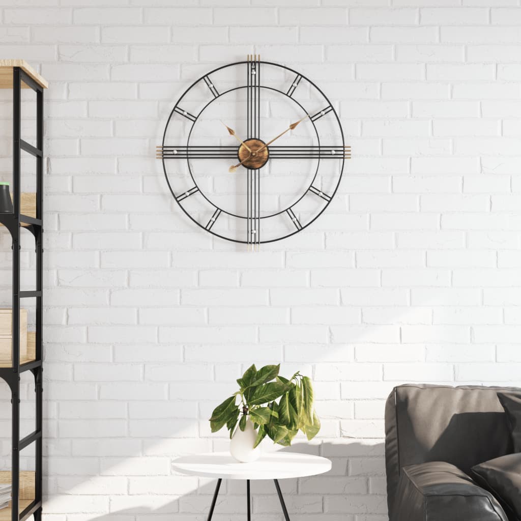 Wall Clock Black 60 cm Iron