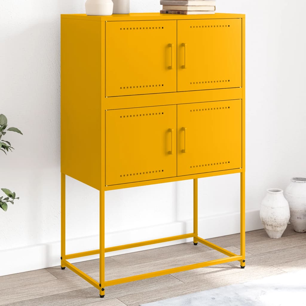 Sideboard Mustard Yellow 68.5x38.5x107 cm Steel