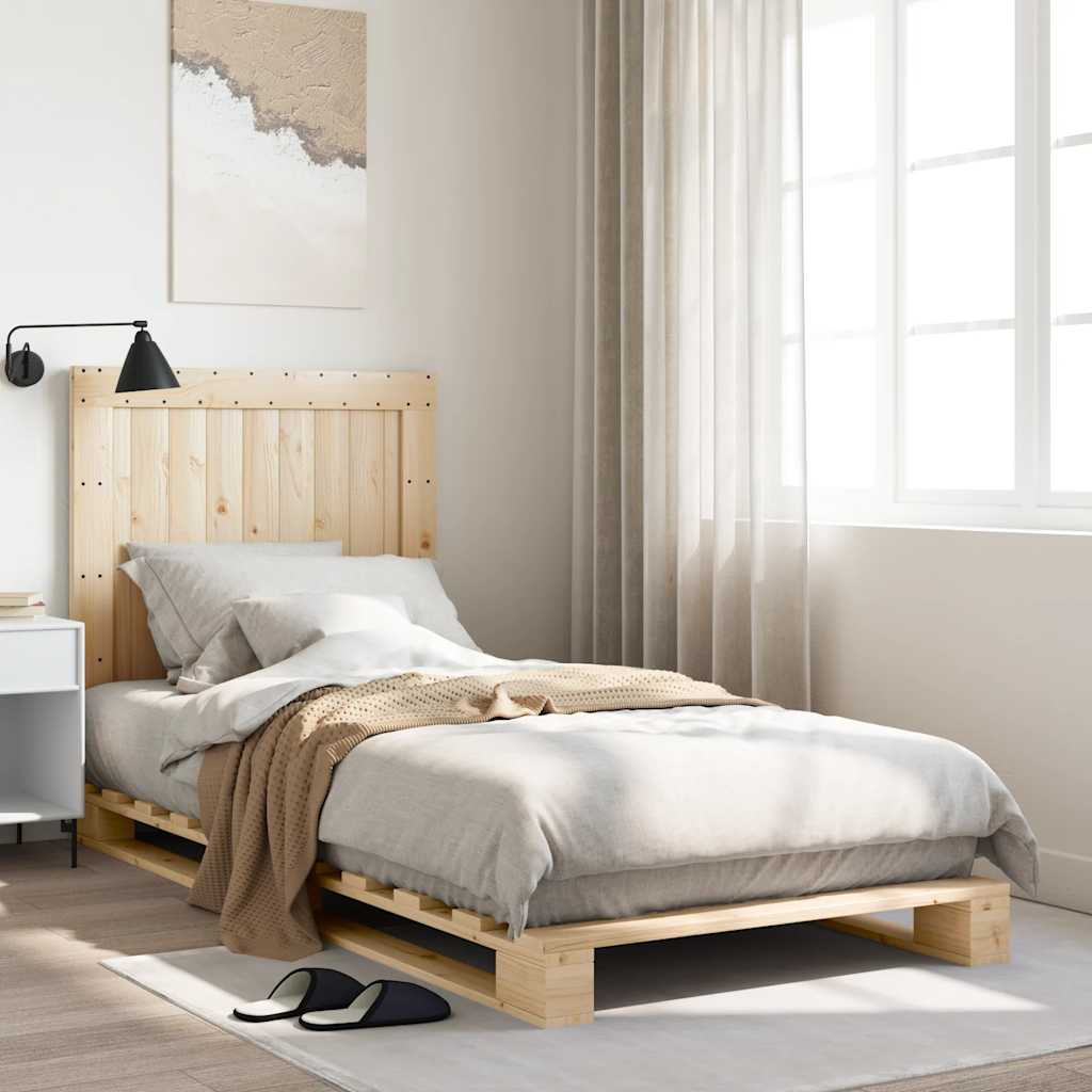 Bedframe with Headboard 90x200cm Solid Wood