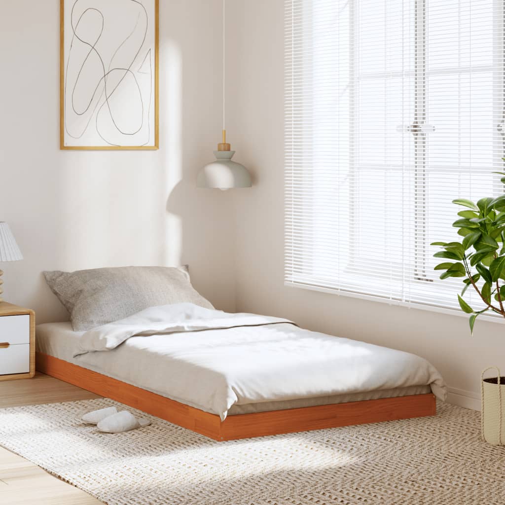 Bedframe Wax Brown 75x190cm Small Single Solid Wood Pine