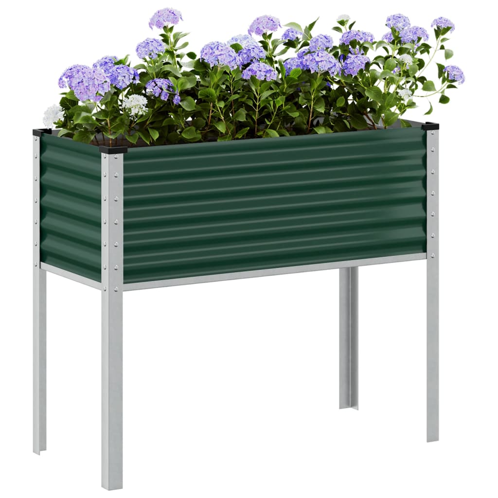 Garden Planter Green 100x41x90 cm Steel