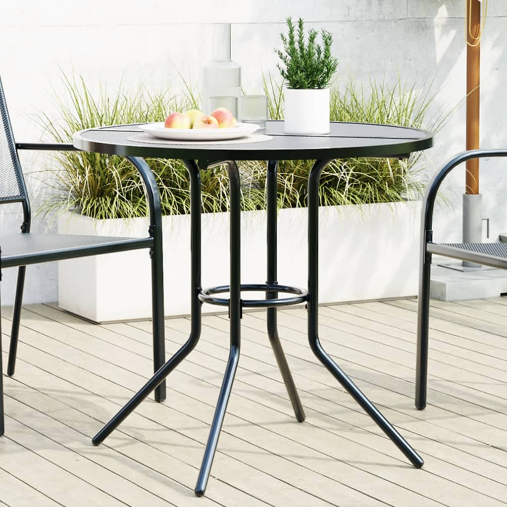 Patio Table Round Anthracite 80x72.5 cm Powder-coated Steel