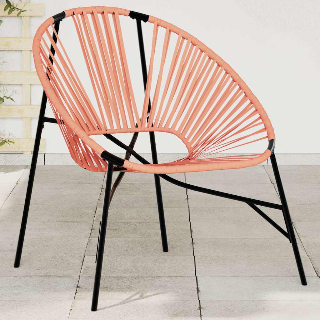 NAVALE Garden Egg Chair Black and Poly Rattan - Orange