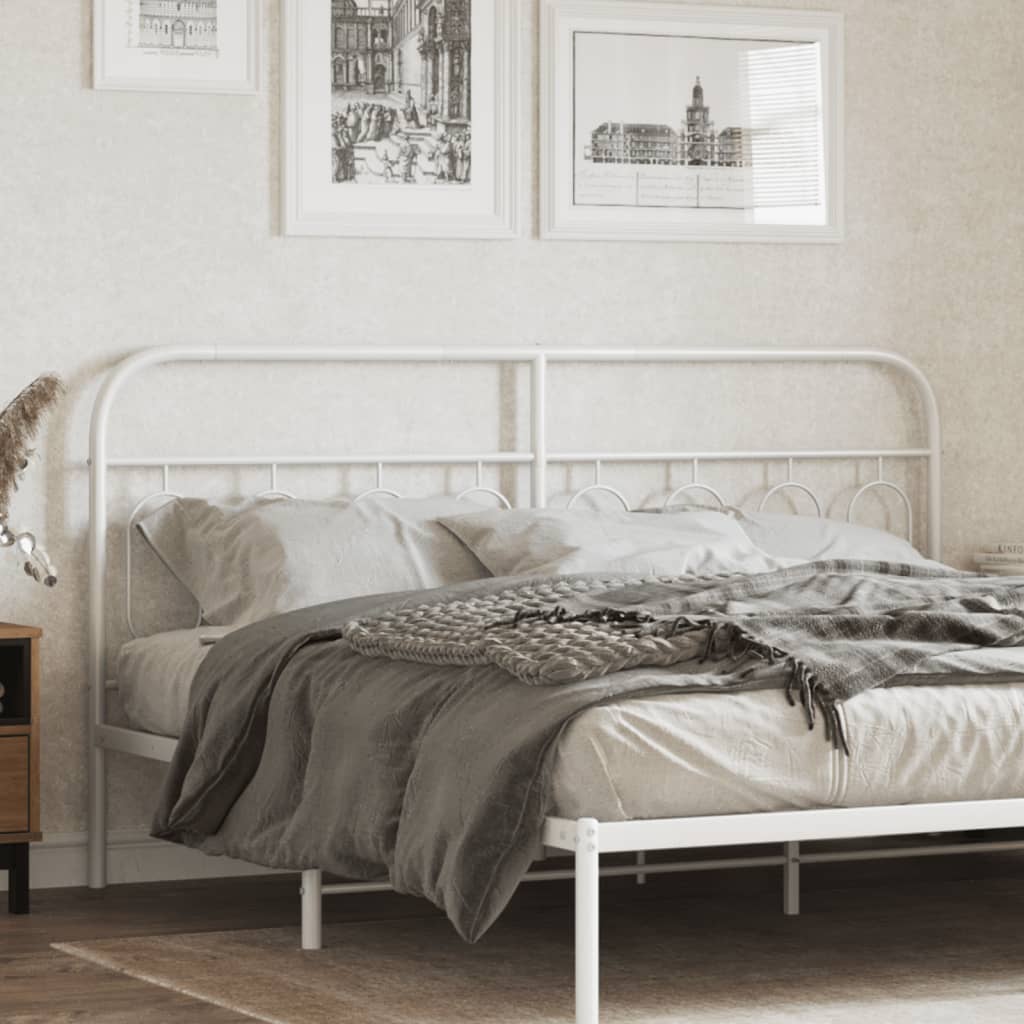 Metal Headboard White 160 cm