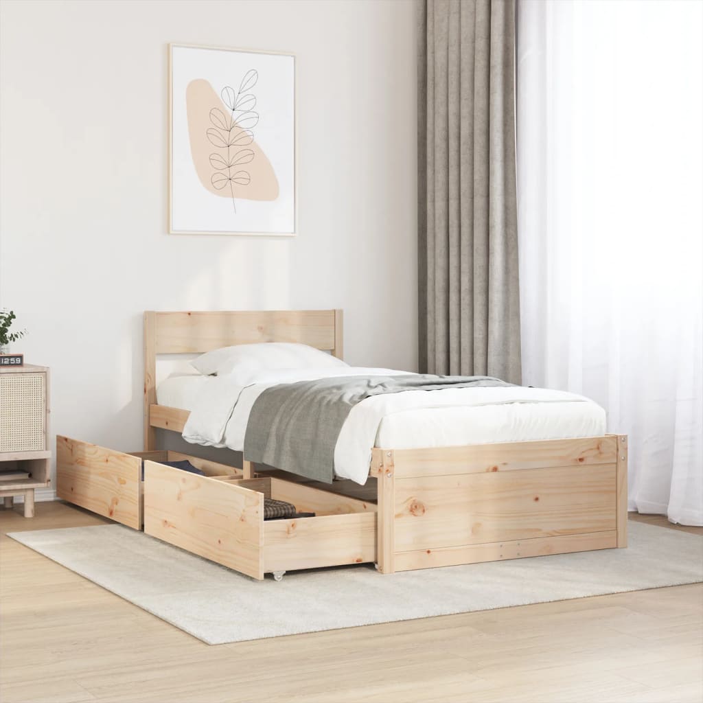 Bedframe 75x190cm Small Single Solid Wood Pine