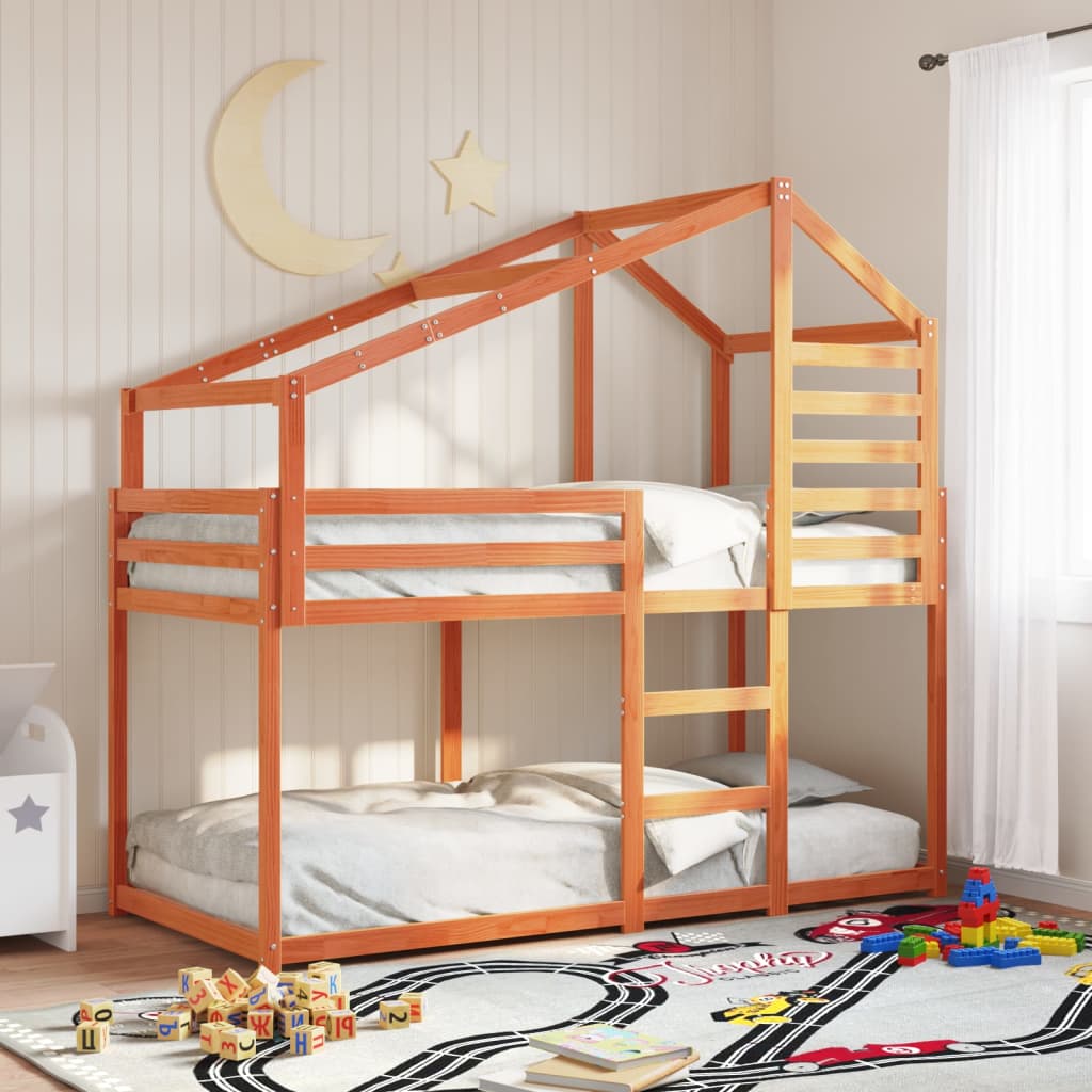 Bunkbed Wax Brown 80x200cm Solid Wood Pine