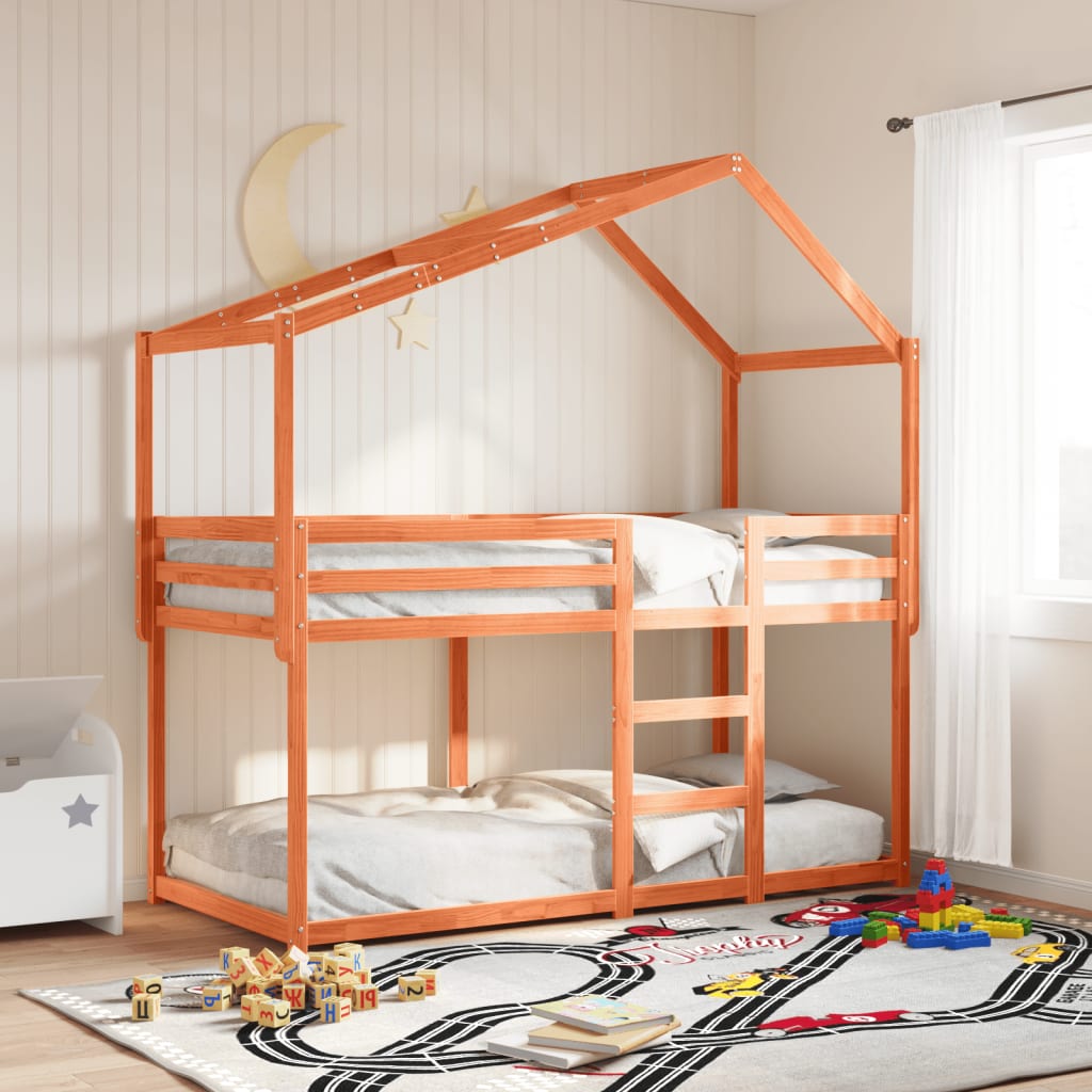 Bunkbed Wax Brown 90x200cm Solid Wood Pine