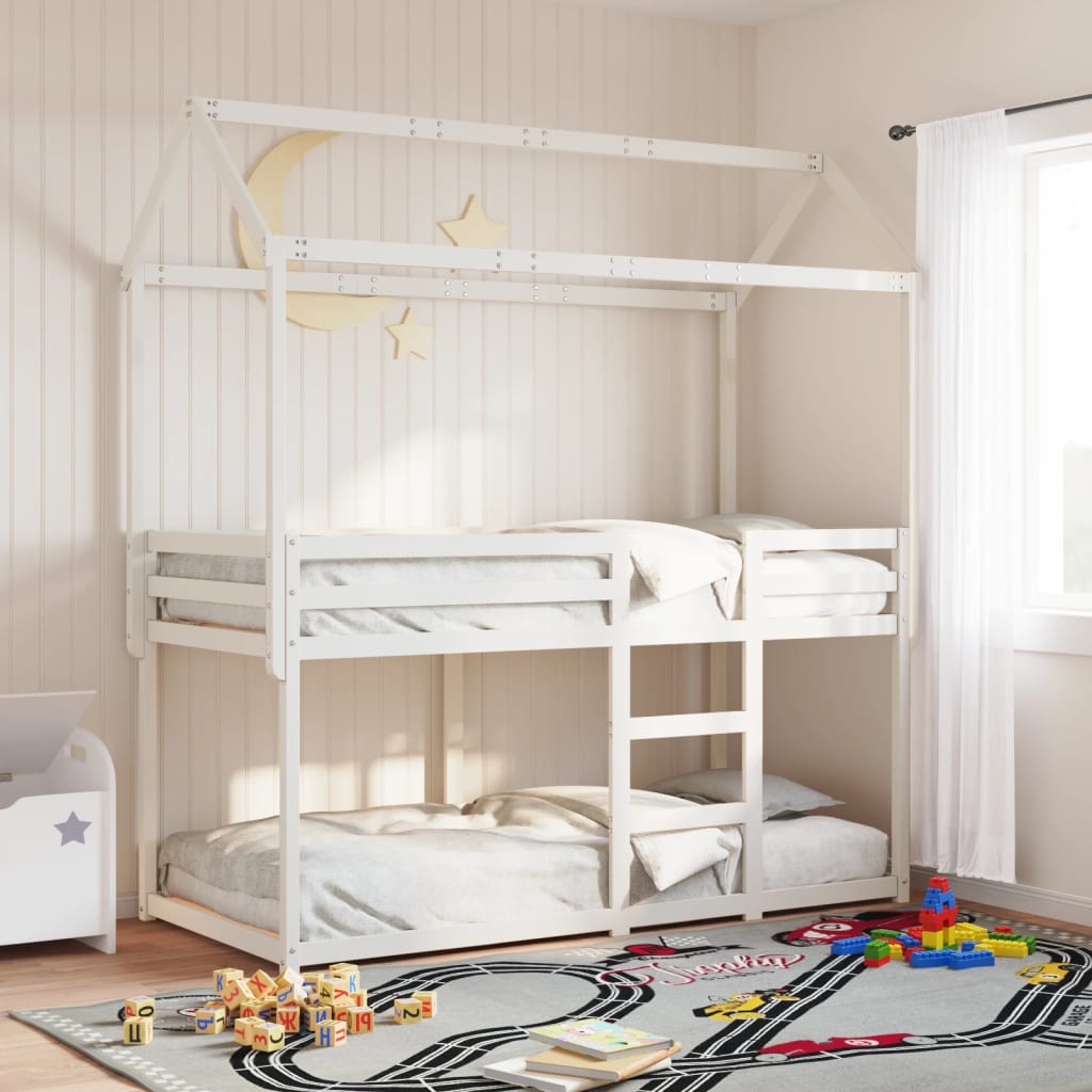 Bunkbed White 80x200cm Solid Wood Pine