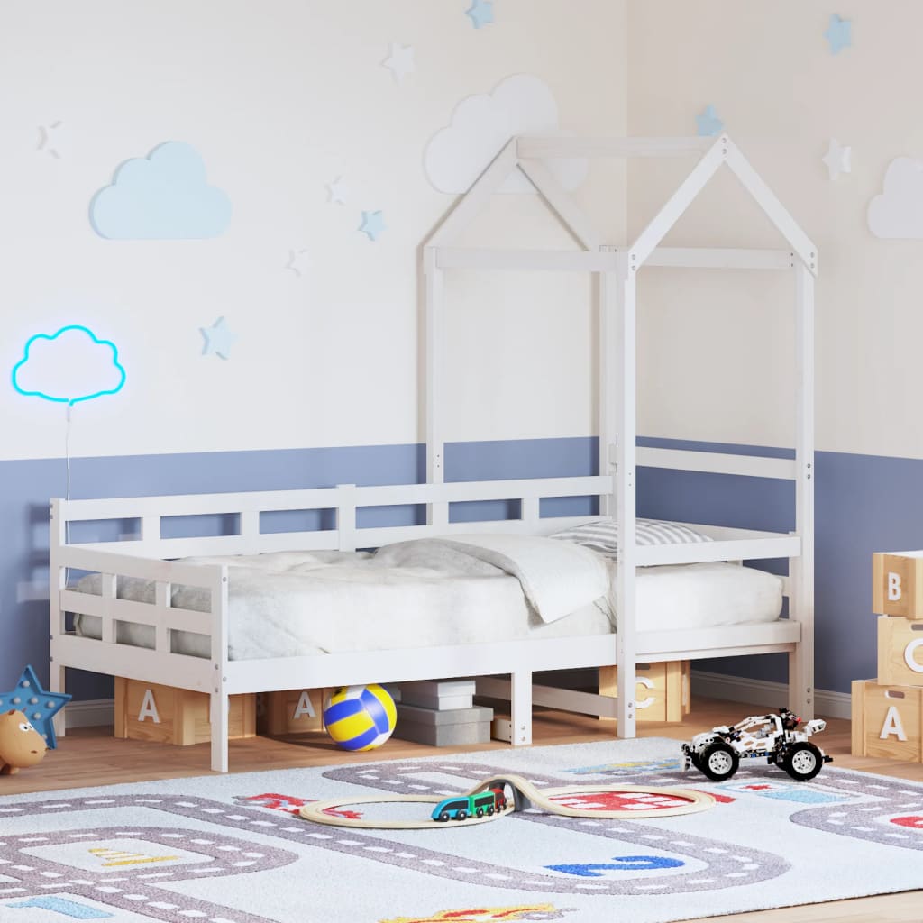 Daybed with Roof White 80x200cm Solid Wood