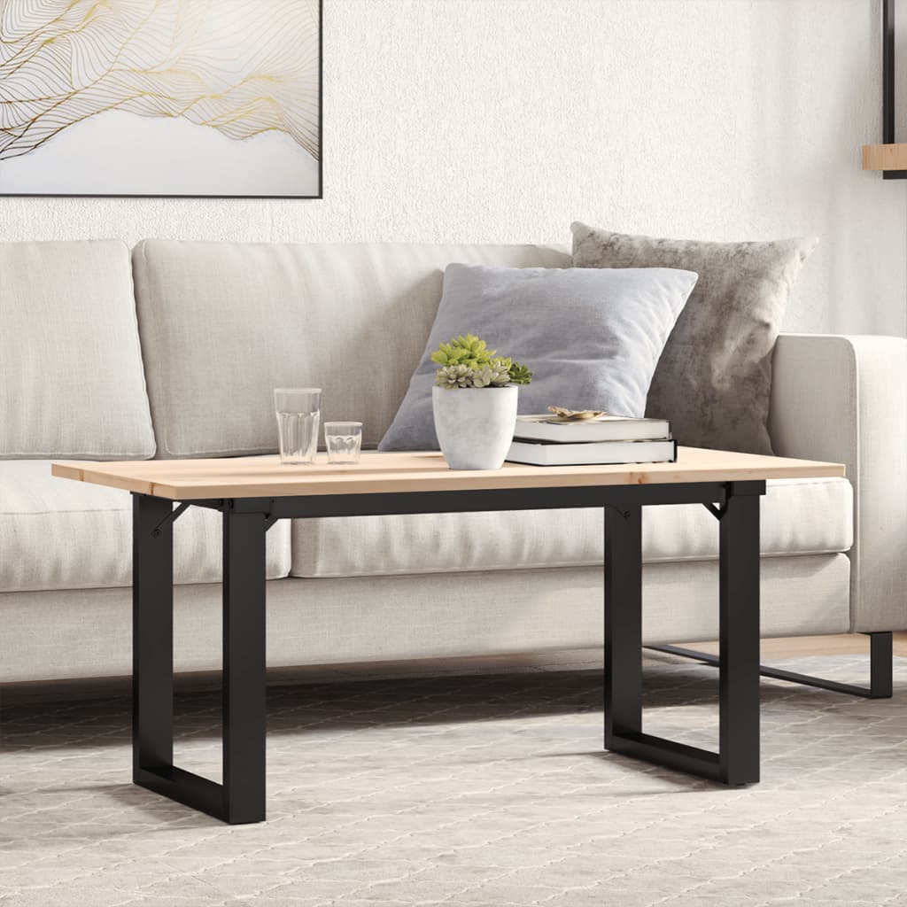 Coffee Table O-Frame 100x50x45 cm Solid Wood Pine and Steel