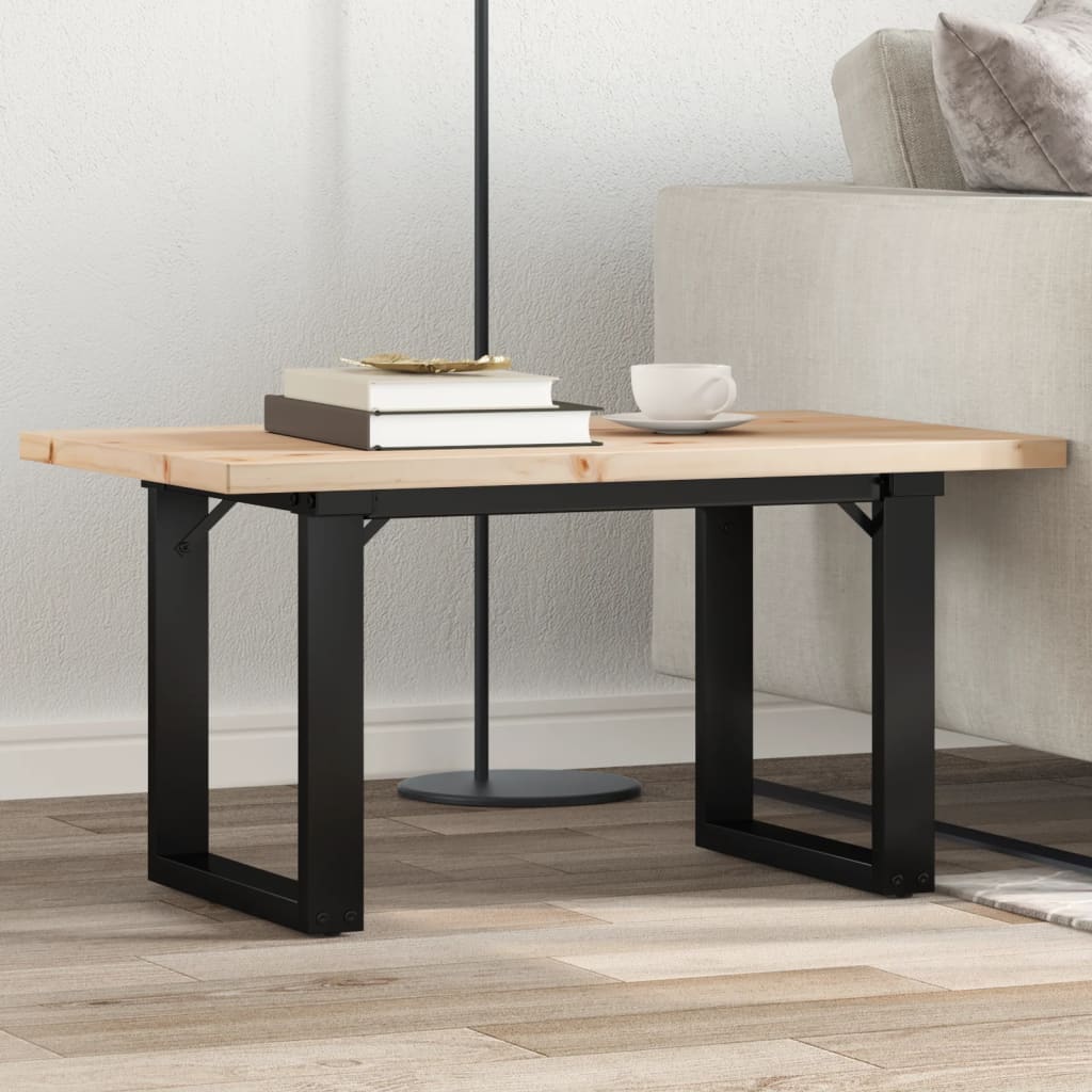 Coffee Table O-Frame 80x50x40.5 cm Solid Wood Pine and Steel