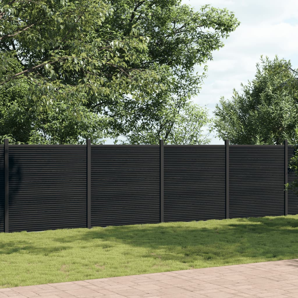 Fence Panel Grey 1737x186 cm WPC