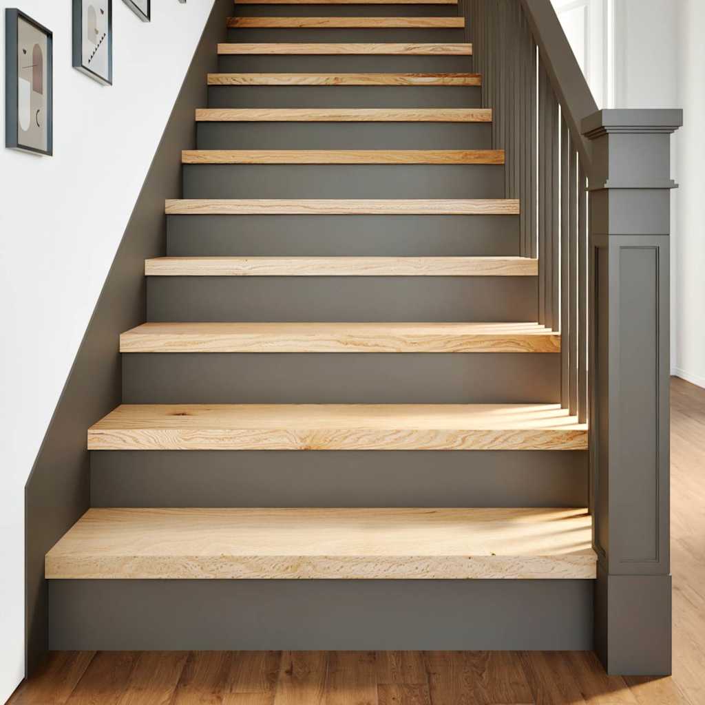 Stair Treads 16 Pieces Untreated 100x30x2 cm Solid Wood Oak