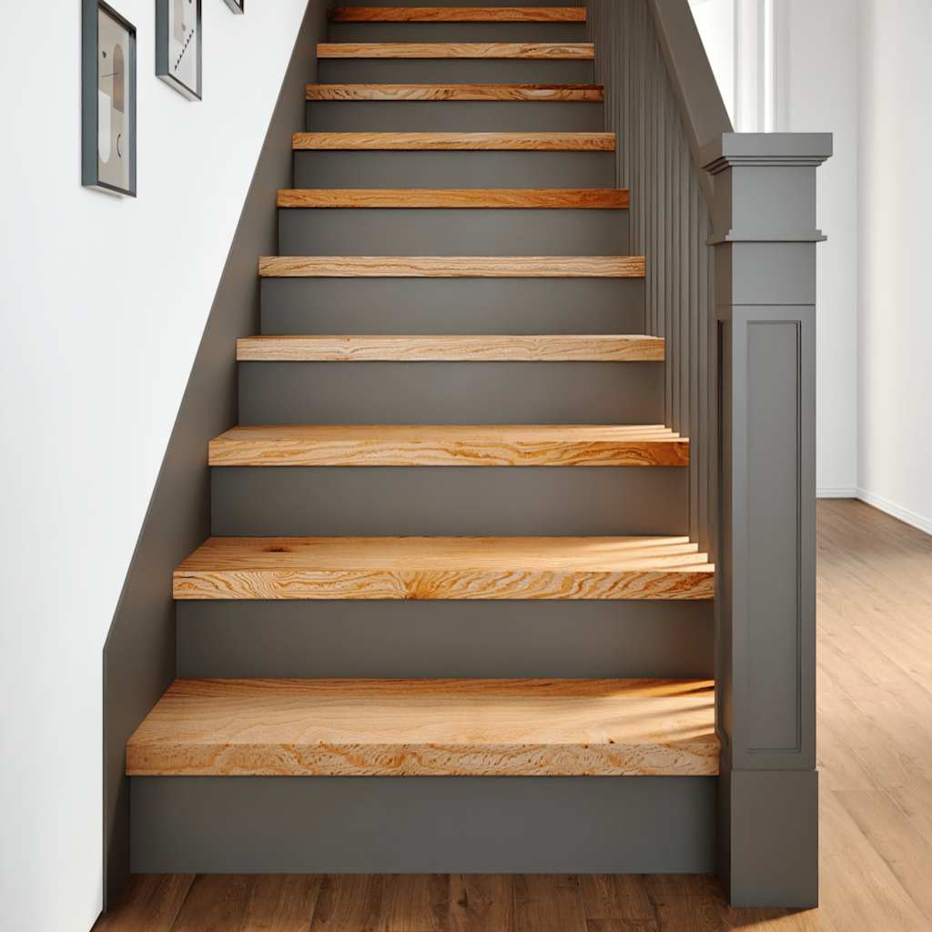 Stair Treads 12 Pieces Light Brown 70x25x2 cm Solid Wood Oak