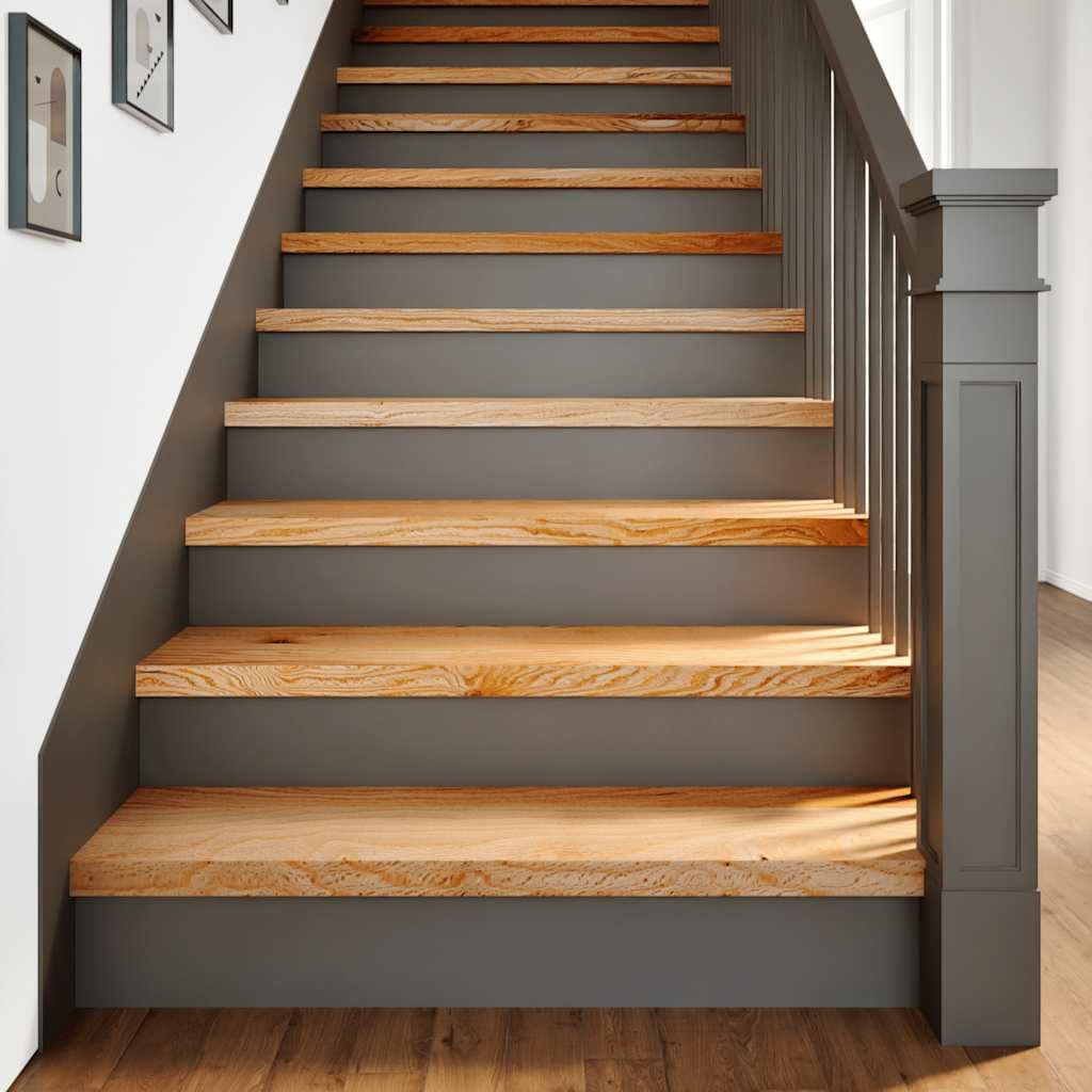 Stair Treads 20 Pieces Light Brown 100x30x2 cm Solid Wood Oak