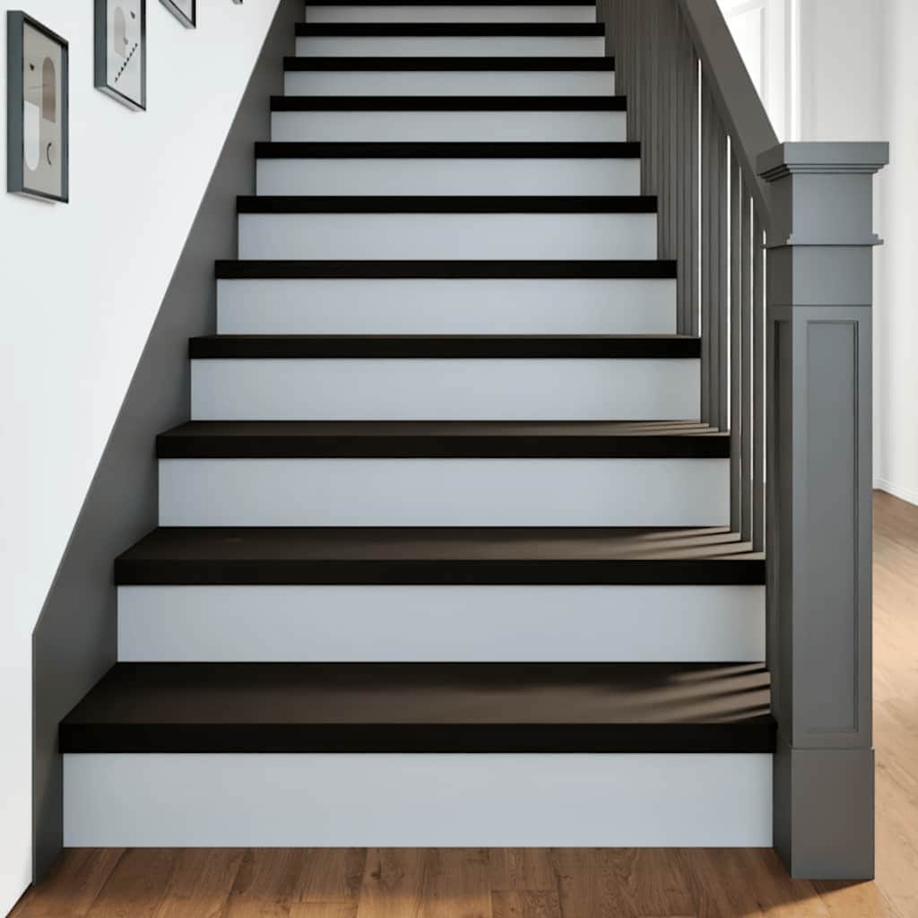 Stair Treads 16 Pieces Dark Brown 90x30x2 cm Solid Wood Oak