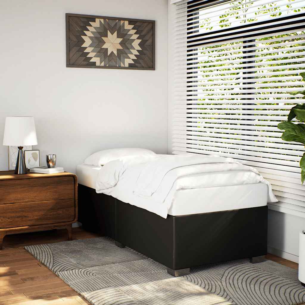Bedframe BlackÂ SingleÂ Faux Leather