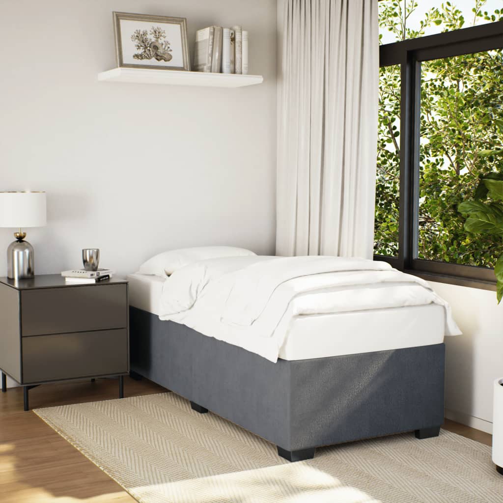 Bedframe Dark Grey 90x190cm Single Velvet
