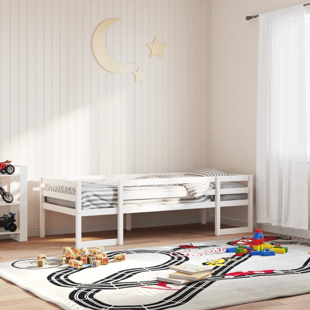 Kids Bedframe White 90x200cm Solid Wood Pine