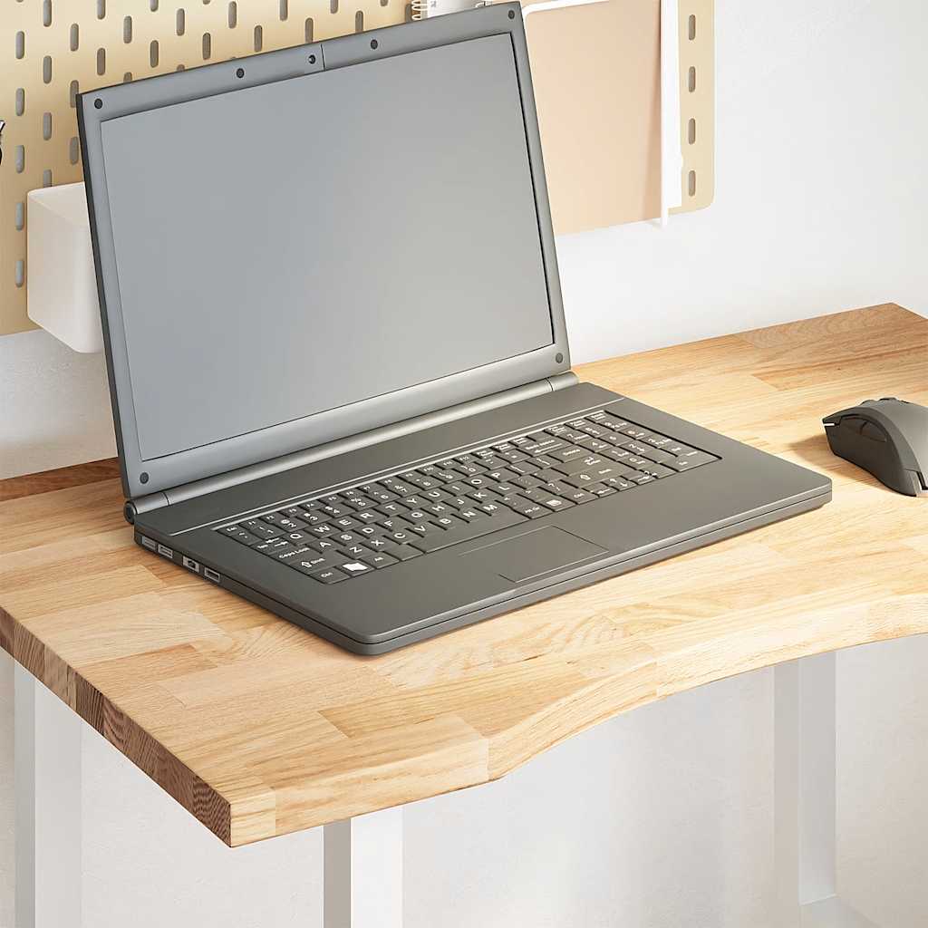 Desk Top Untreated 80x50x2.5 cm Solid Wood Oak Rectangular
