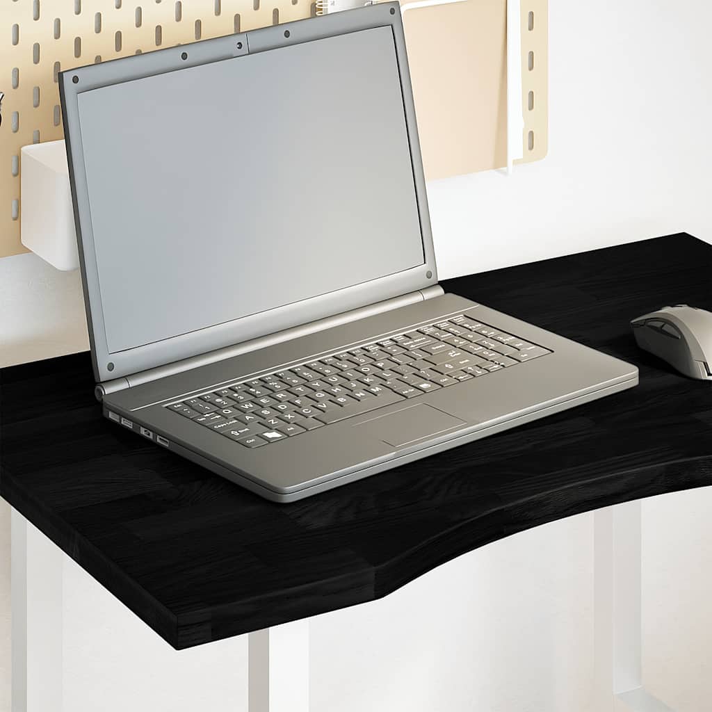 Desk Top Dark Brown 80x60x2.5 cm Solid Wood Oak Rectangular
