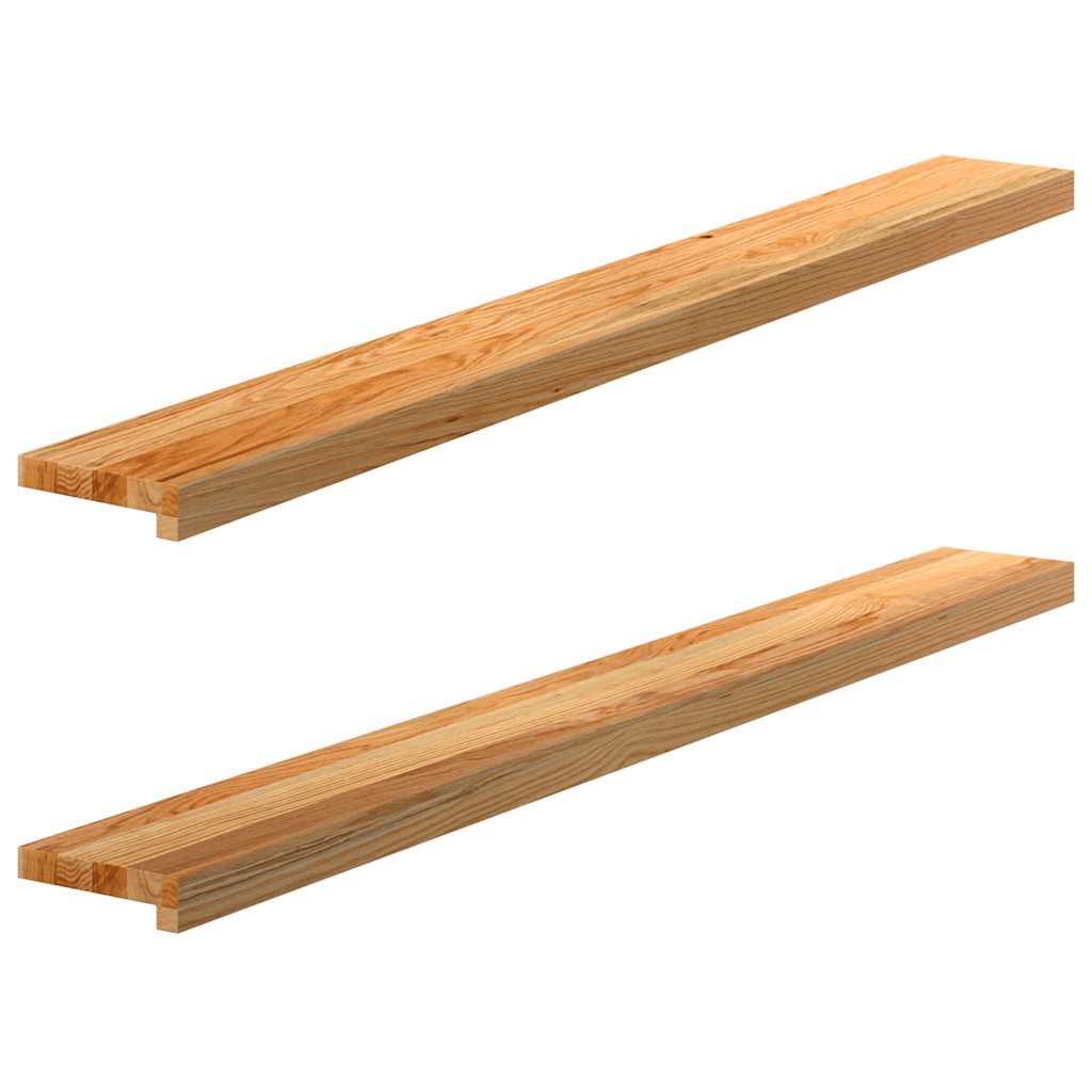 Window Sills 2 pcs Light Brown 140x15x2 cm Solid Wood Oak