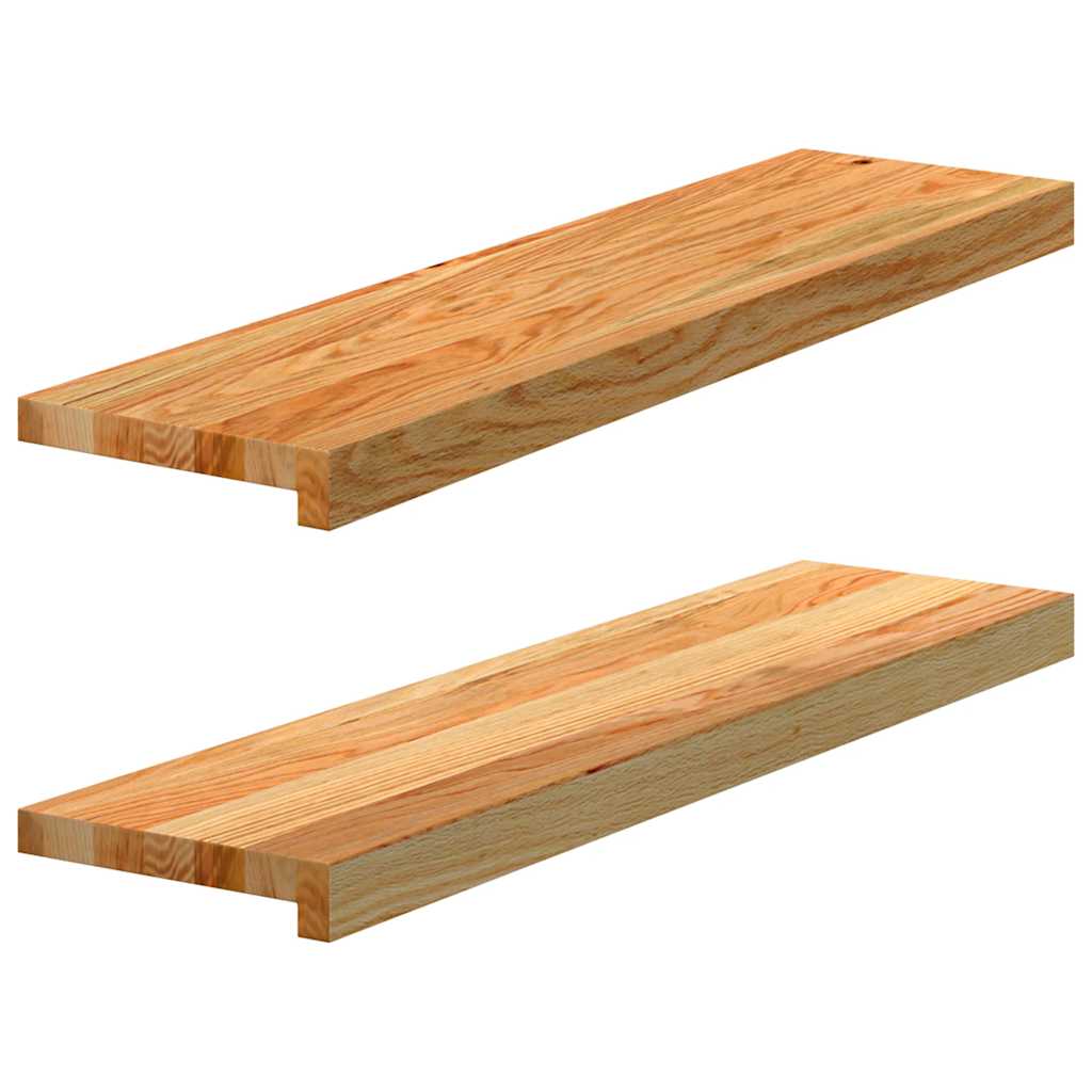 Window Sills 2 pcs Light Brown 80x20x2 cm Solid Wood Oak