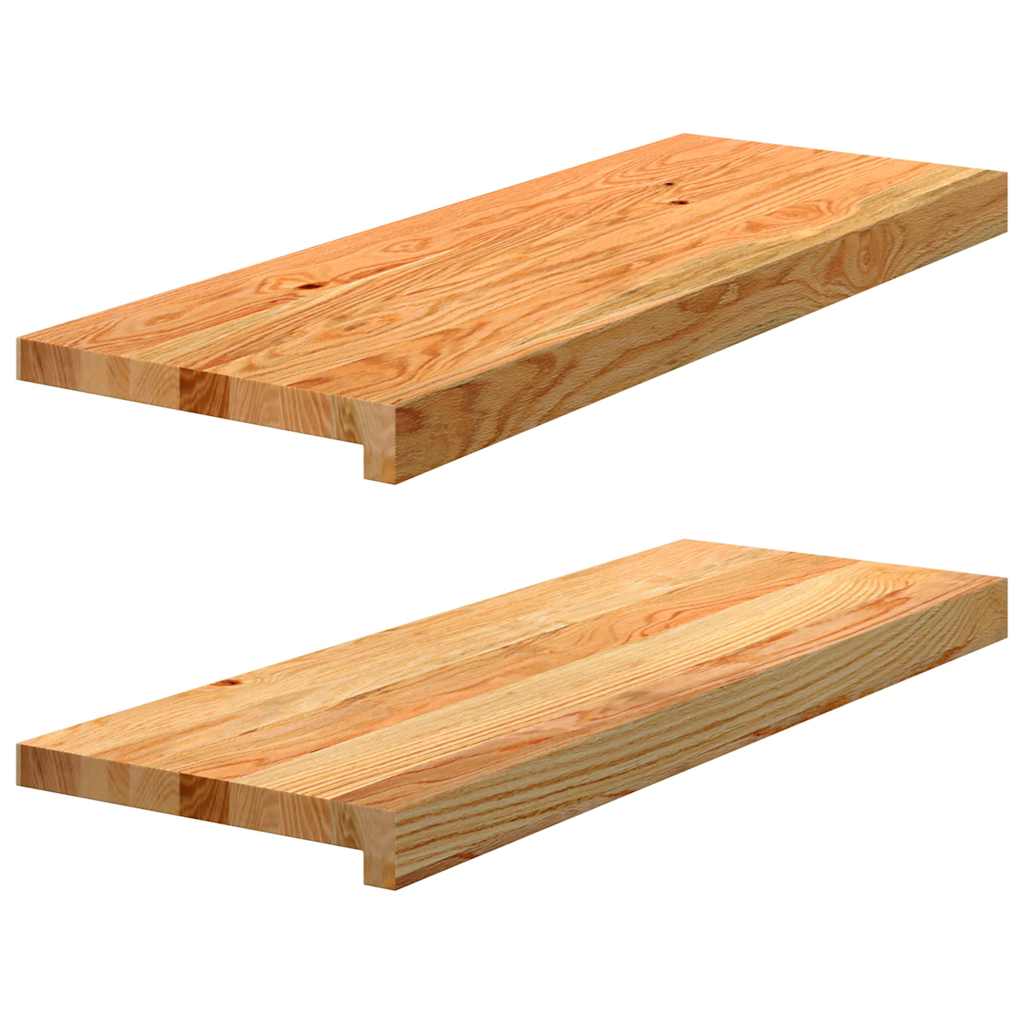 Window Sills 2 pcs Light Brown 70x25x2 cm Solid Wood Oak