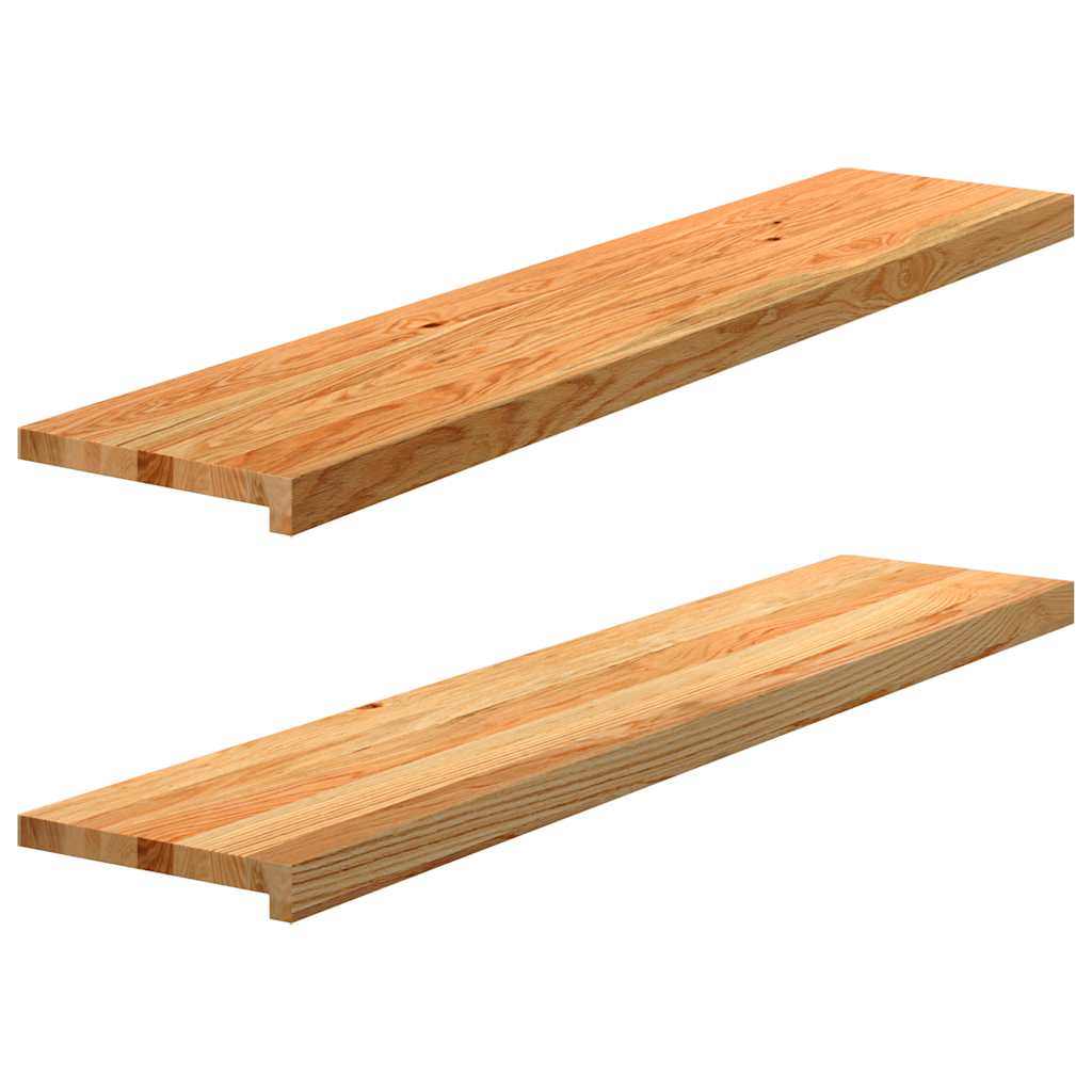 Window Sills 2 pcs Light Brown 120x25x2 cm Solid Wood Oak