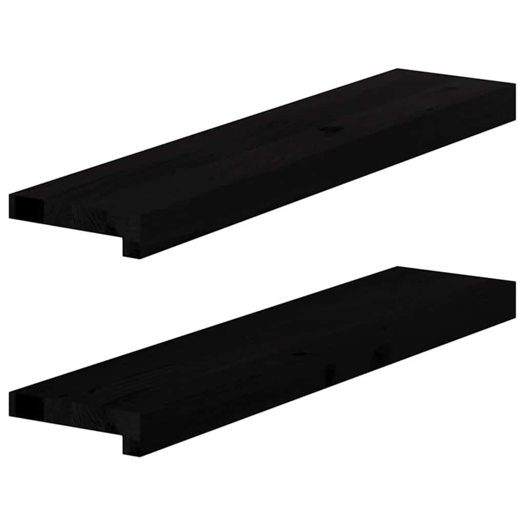 Window Sills 2 pcs Dark Brown 70x15x2 cm Solid Wood Oak