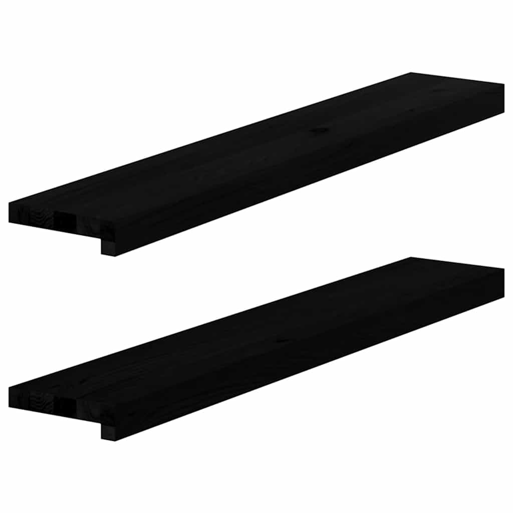 Window Sills 2 pcs Dark Brown 90x15x2 cm Solid Wood Oak