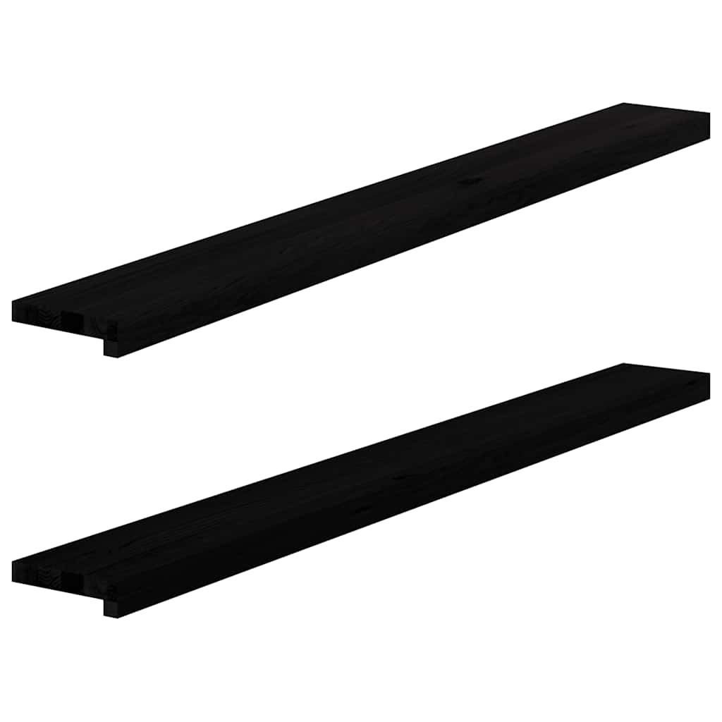 Window Sills 2 pcs Dark Brown 140x15x2 cm Solid Wood Oak