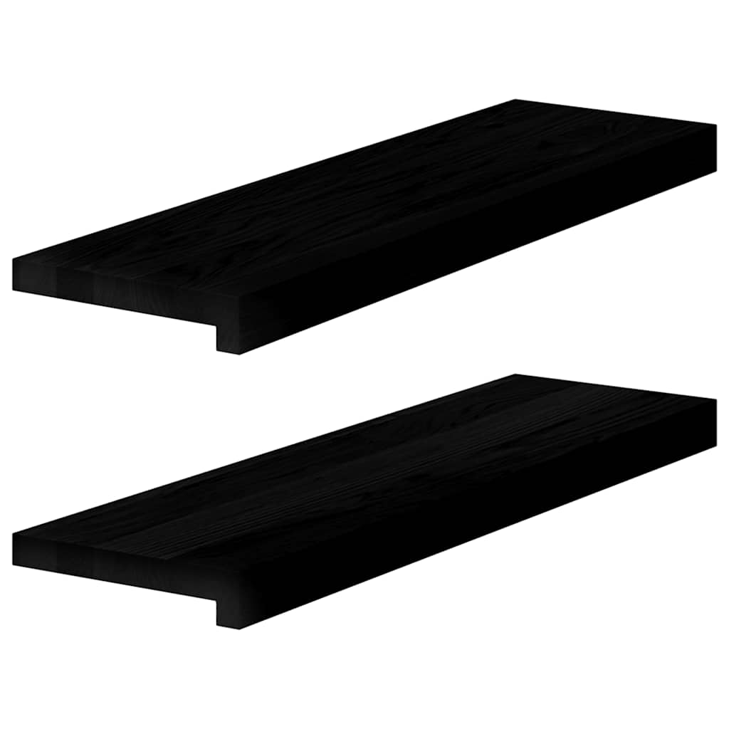 Window Sills 2 pcs Dark Brown 70x20x2 cm Solid Wood Oak
