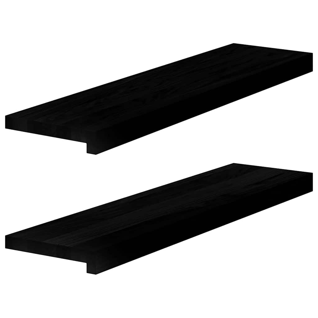Window Sills 2 pcs Dark Brown 80x20x2 cm Solid Wood Oak