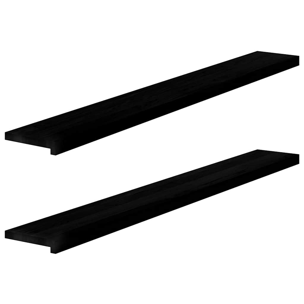 Window Sills 2 pcs Dark Brown 160x20x2 cm Solid Wood Oak