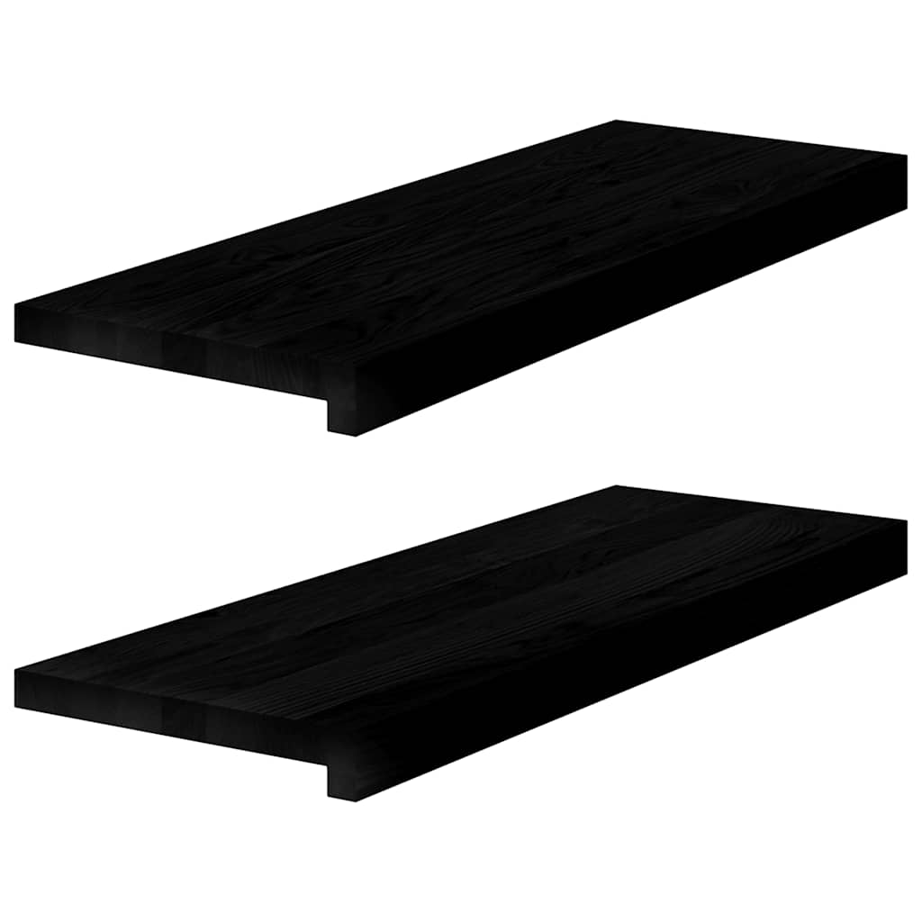 Window Sills 2 pcs Dark Brown 70x25x2 cm Solid Wood Oak