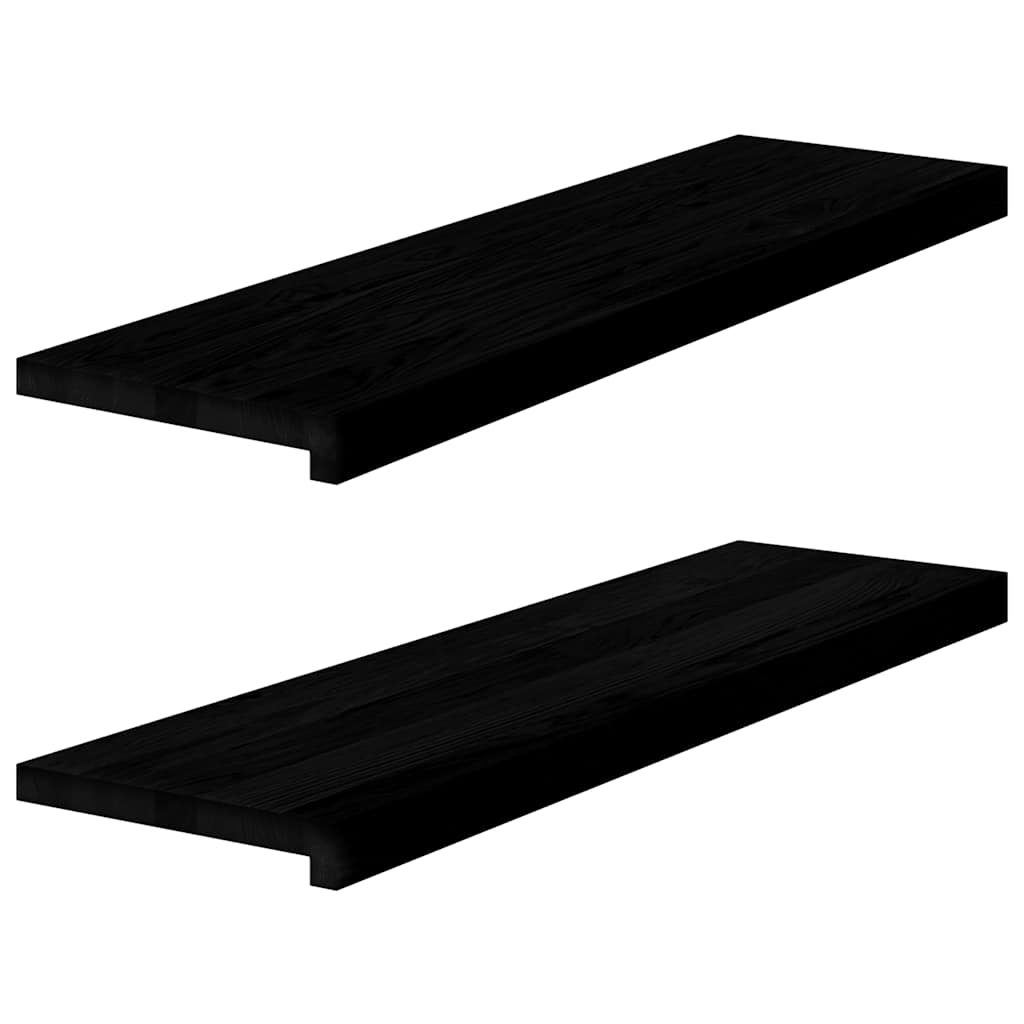 Window Sills 2 pcs Dark Brown 90x25x2 cm Solid Wood Oak