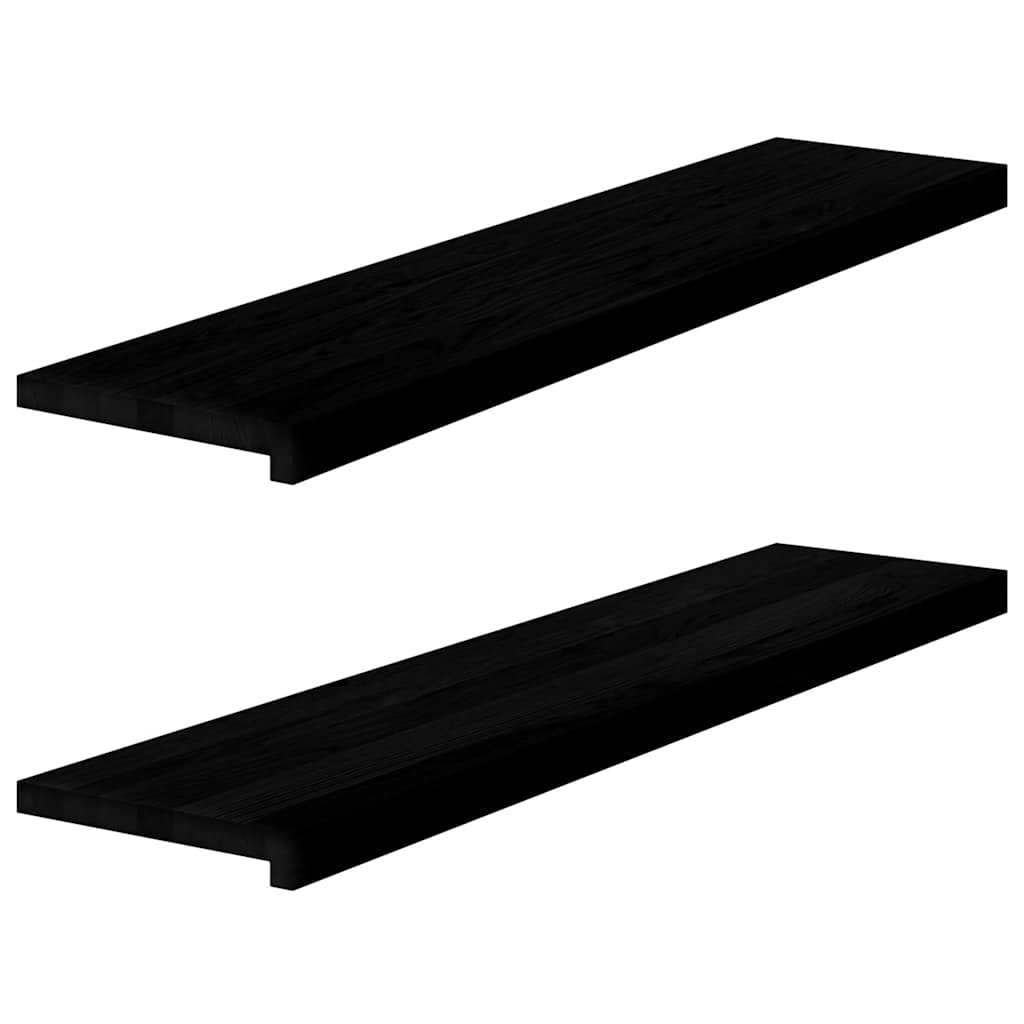 Window Sills 2 pcs Dark Brown 110x25x2 cm Solid Wood Oak