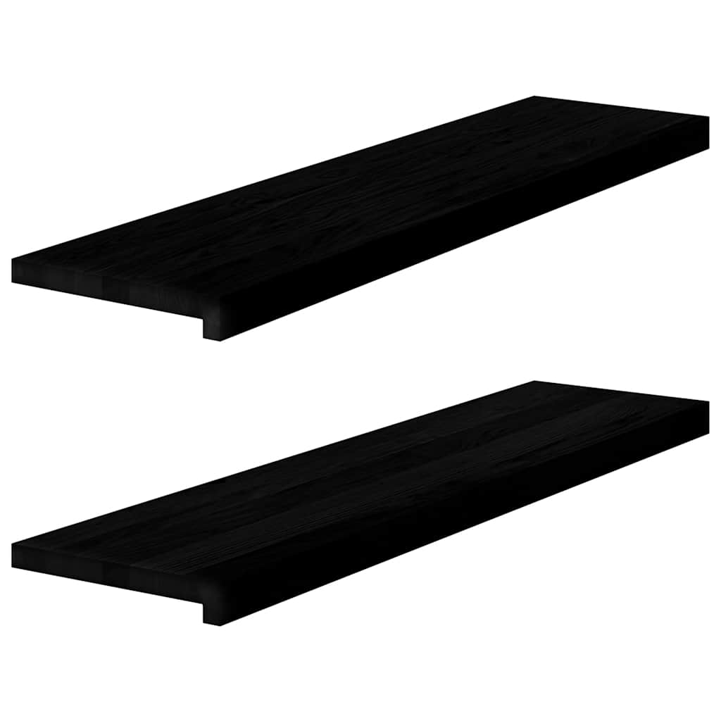 Window Sills 2 pcs Dark Brown 100x30x2 cm Solid Wood Oak