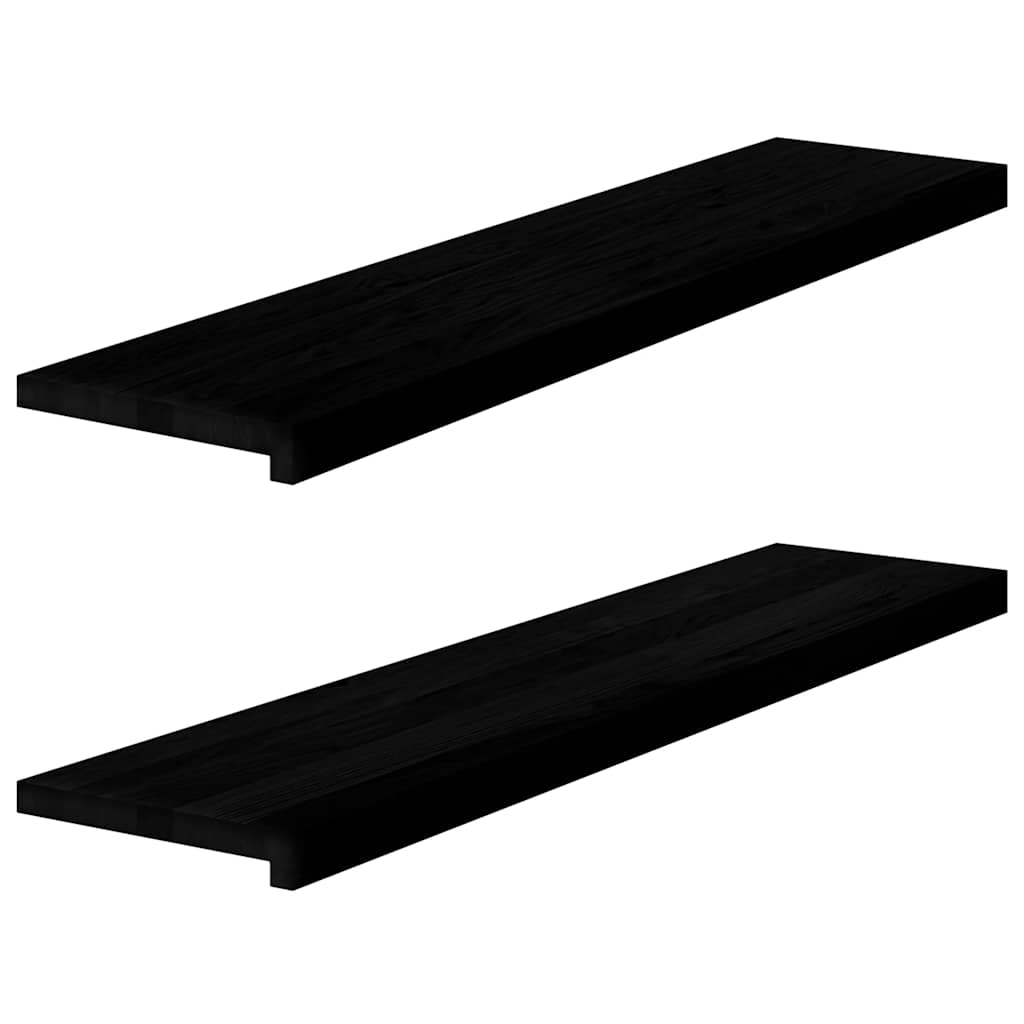 Window Sills 2 pcs Dark Brown 110x30x2 cm Solid Wood Oak