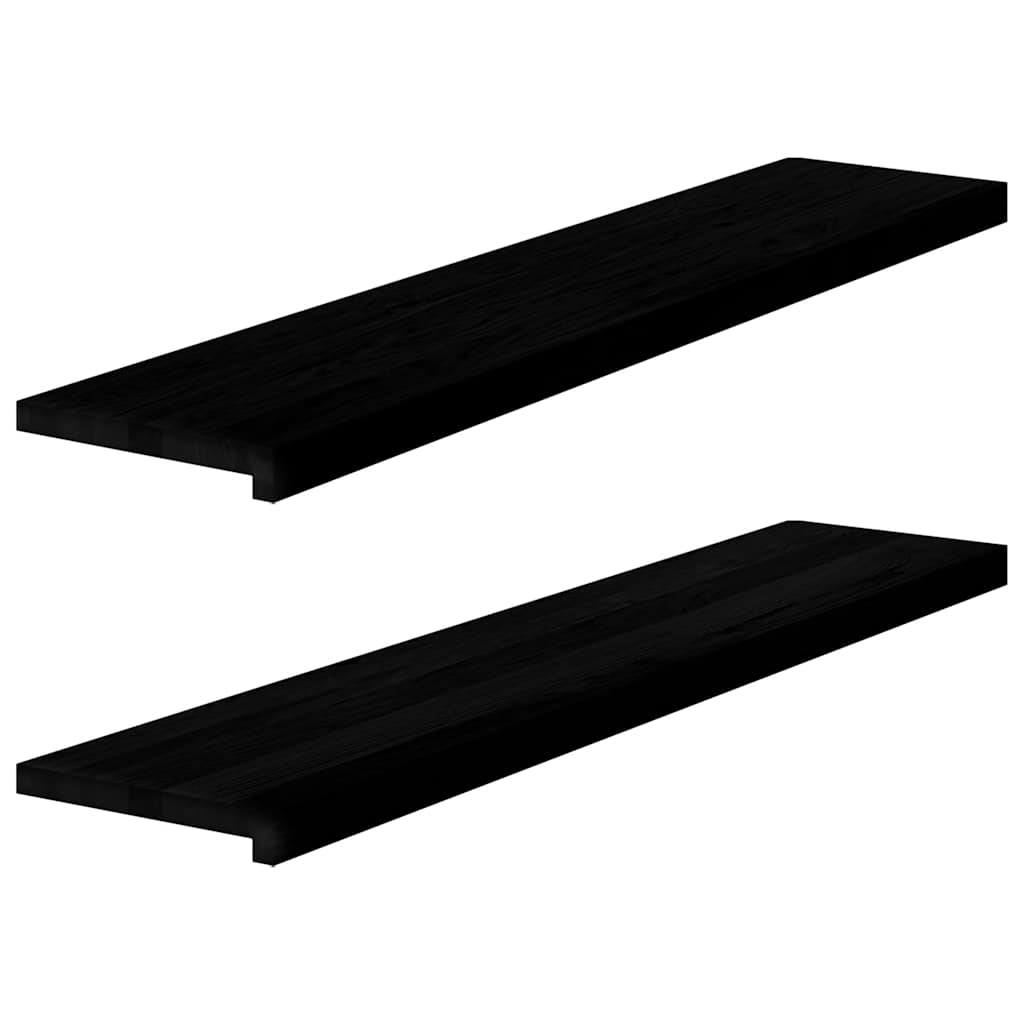 Window Sills 2 pcs Dark Brown 120x30x2 cm Solid Wood Oak