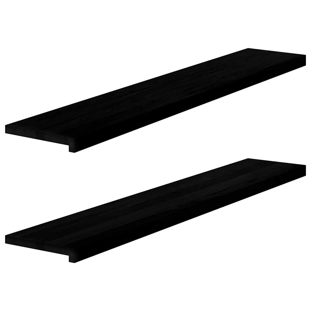 Window Sills 2 pcs Dark Brown 140x30x2 cm Solid Wood Oak