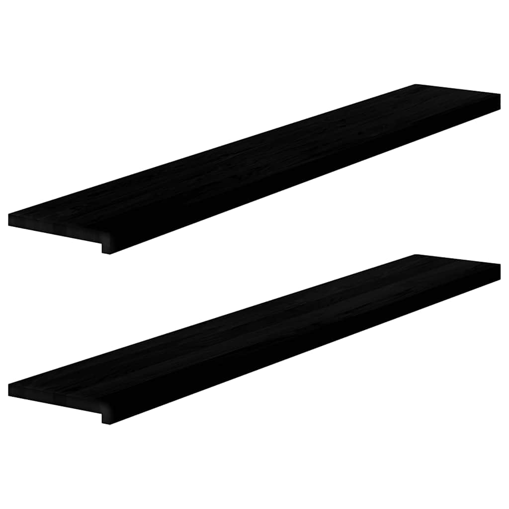 Window Sills 2 pcs Dark Brown 160x30x2 cm Solid Wood Oak