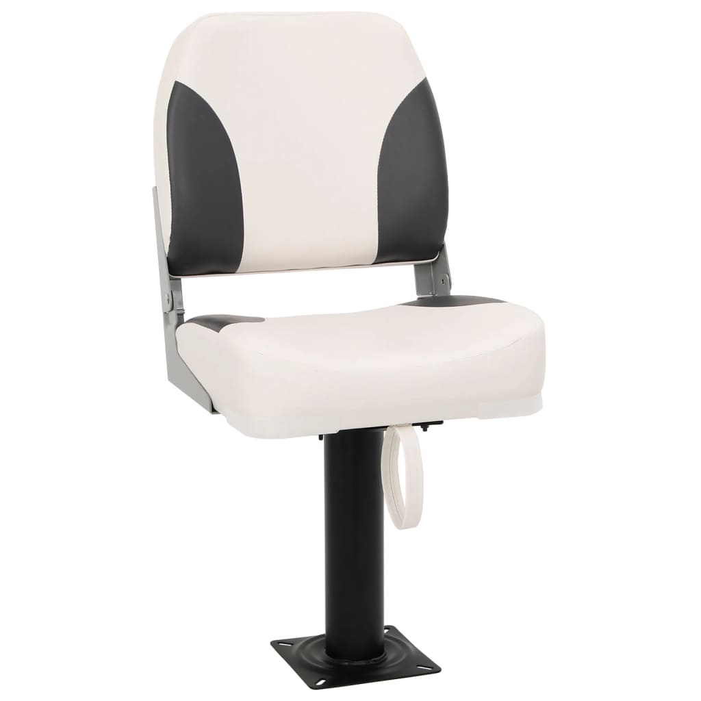 2 Piece Foldable Boat Seat Set Low Backrest with Fixing Strap