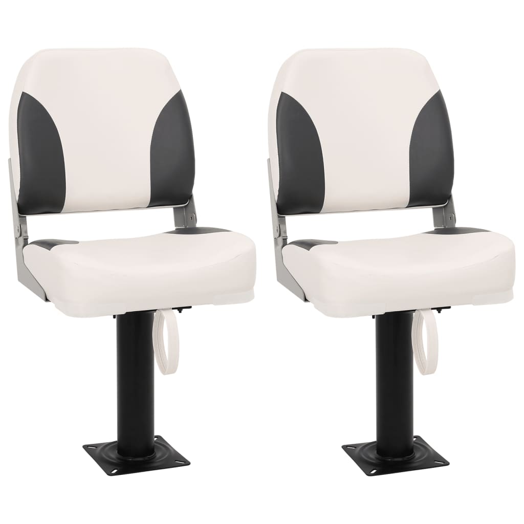 4 Piece Foldable Boat Seat Set Low Backrest
