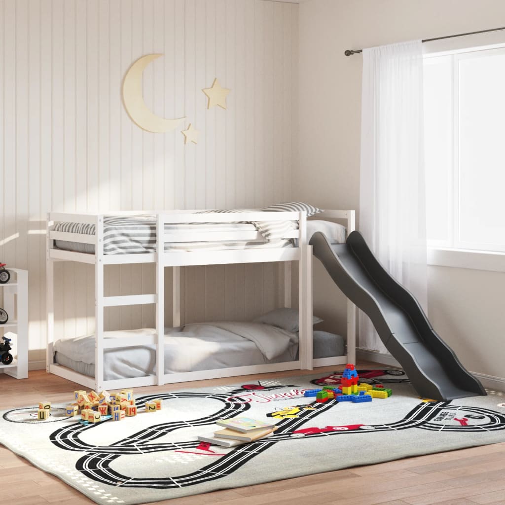 Bunkbed with Slide and Ladder White 90x200cm