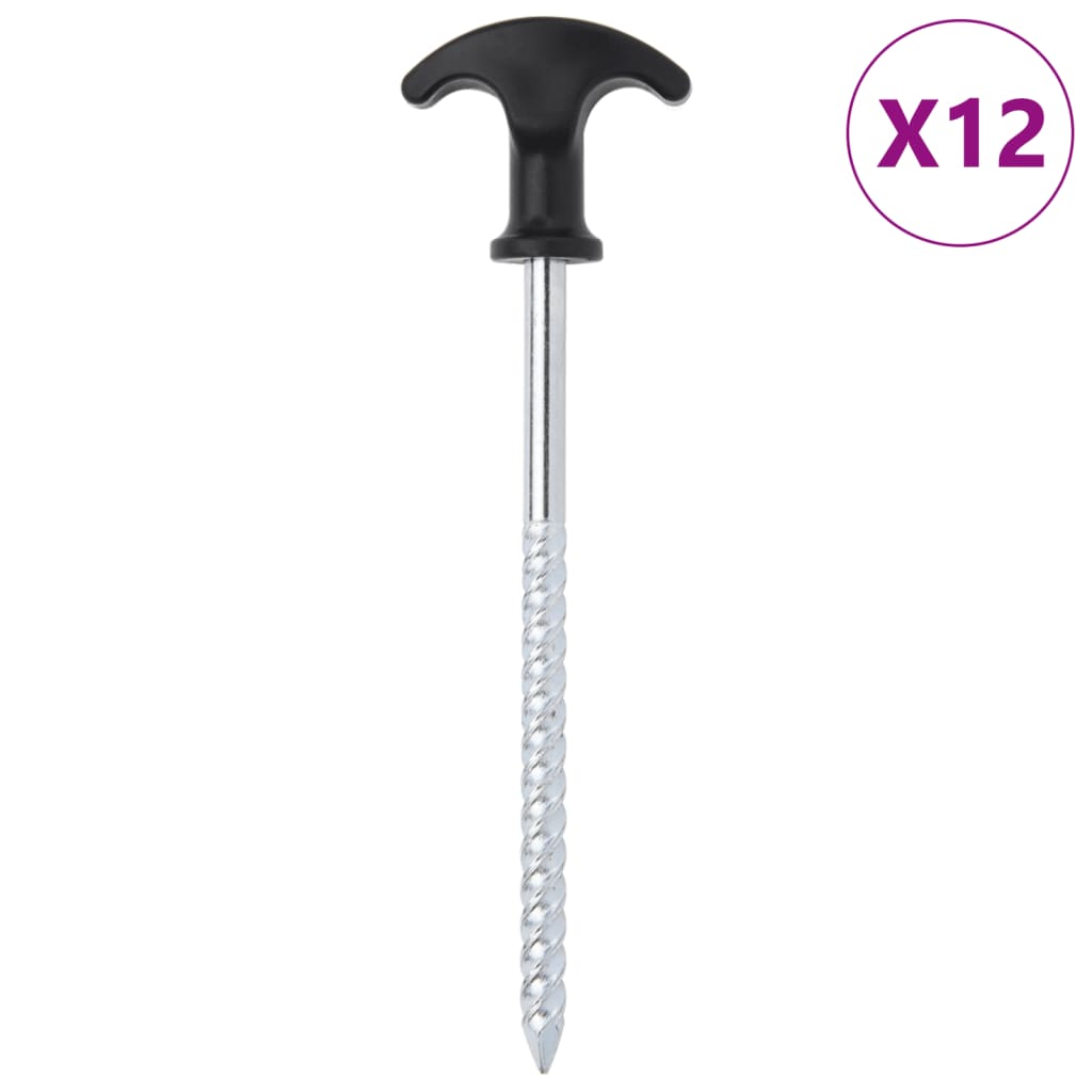 Tent Pegs 12 pcs 17 cm 7 mm Galvanised Steel