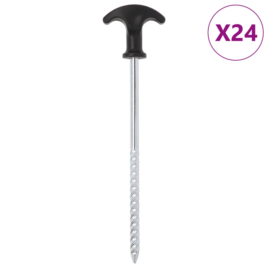 Tent Pegs 24 pcs 20 cm 7 mm Galvanised Steel