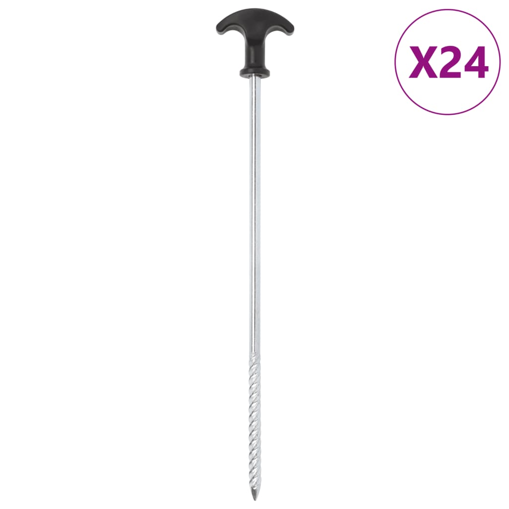Tent Pegs 24 pcs 30 cm 7 mm Galvanised Steel